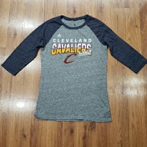 Adidas Cleveland Cavaliers Gray Raglan Top 3/4 sleeve!